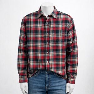 JACH’S MFG Men’s 90’s Plaid Flannel Shirt Red & Black Size XL